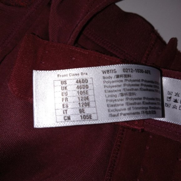 Delimira  X-shaped Back Support Posture Bra Vermilion Heather 46DD NEW - Picture 9 of 9